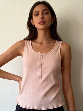 Free People Intimately Women's Ribbed Tank Top - Light Peach Size S